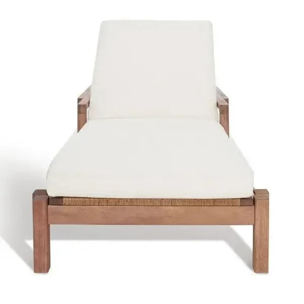Donnamaria Wood Sun Lounger in Natural and White - The Mayfair Hall