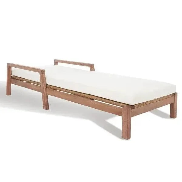 Donnamaria Wood Sun Lounger in Natural and White - The Mayfair Hall