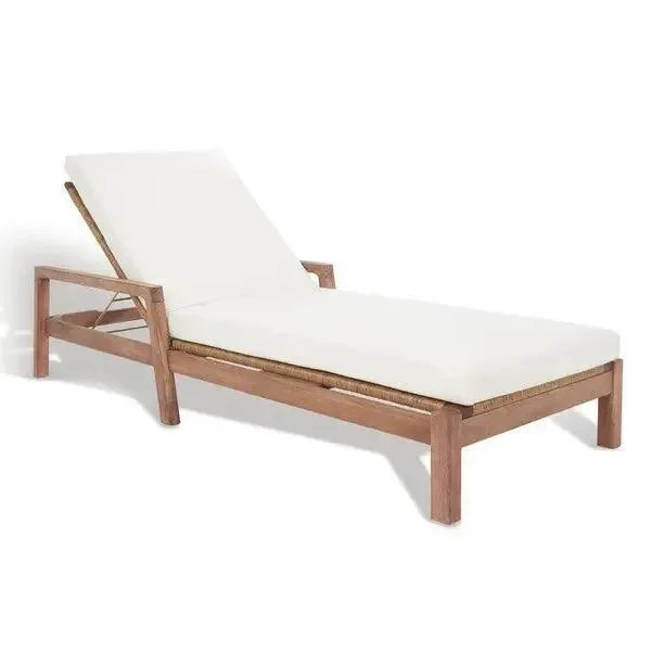 Donnamaria Wood Sun Lounger in Natural and White - The Mayfair Hall