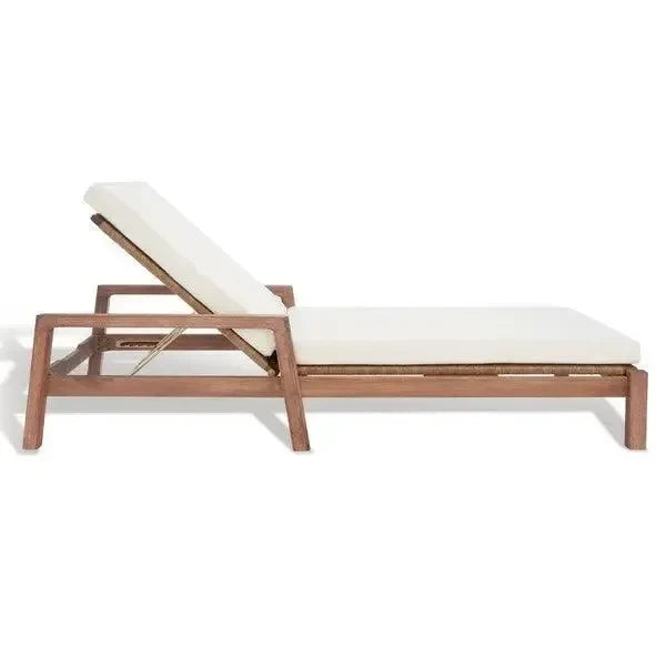 Donnamaria Wood Sun Lounger in Natural and White - The Mayfair Hall