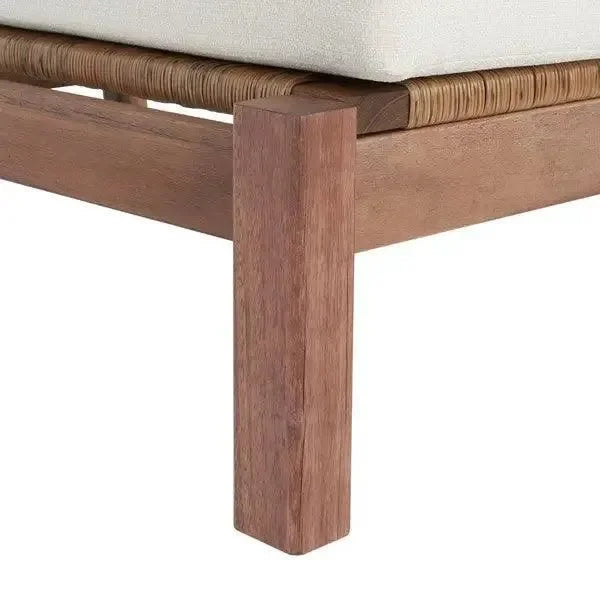 Donnamaria Wood Sun Lounger in Natural and White - The Mayfair Hall