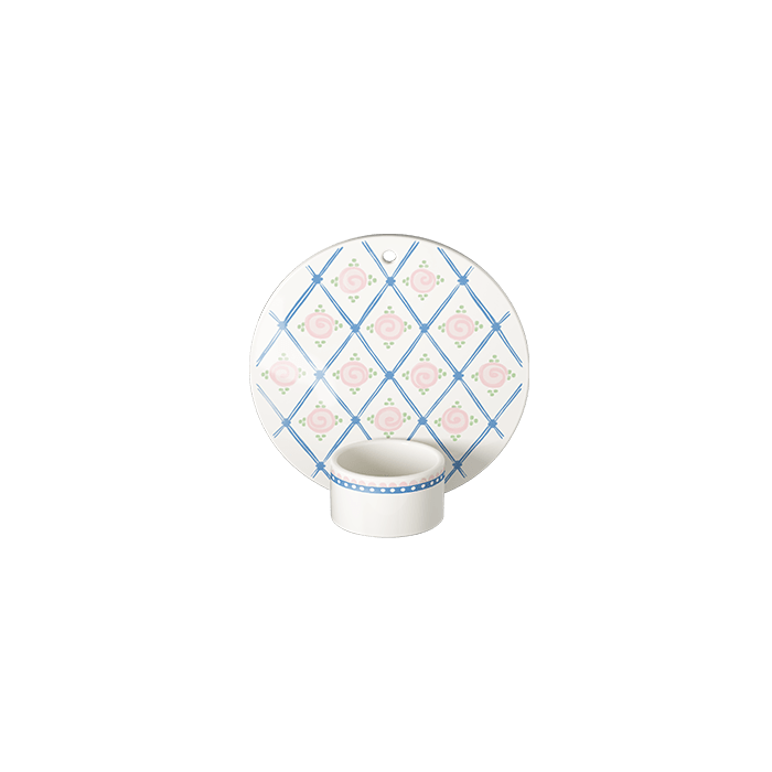 Bjørn Wiinblad Dora Tealight Holder, Blue Harlequin, Ø: 5.1"