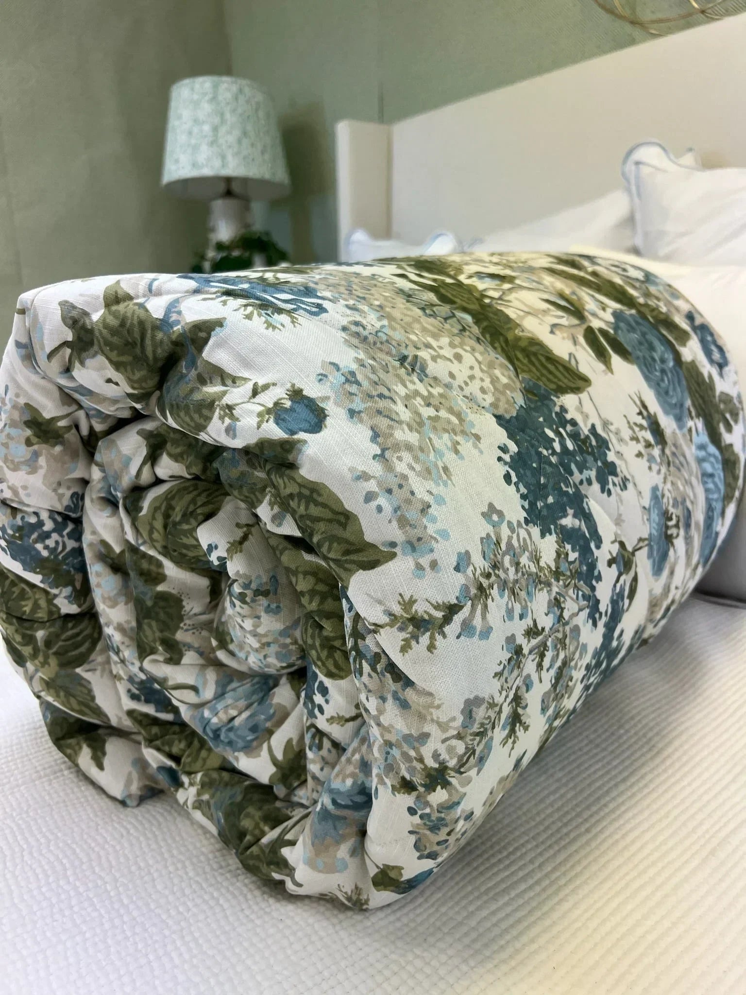 Georgia in Blue & Green Comforter - The Mayfair Hall