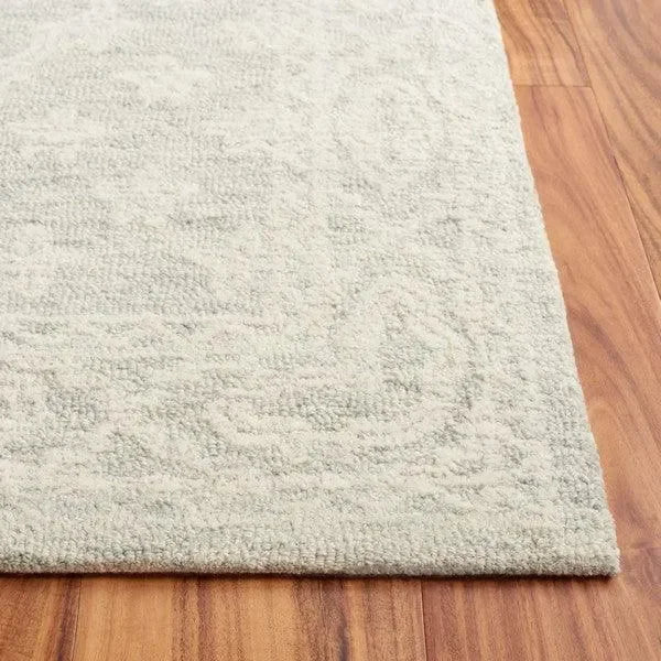 Ebony Wool Rug in Ivory and Light Blue - The Mayfair Hall