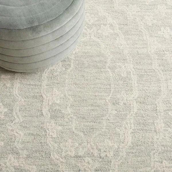 Ebony Wool Rug in Ivory and Light Blue - The Mayfair Hall