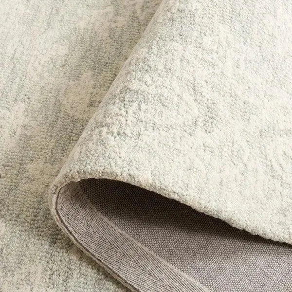 Ebony Wool Rug in Ivory and Light Blue - The Mayfair Hall