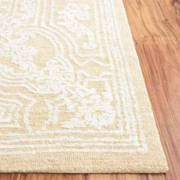 Ebony Wool Rug in Ivory and Gold - The Mayfair Hall