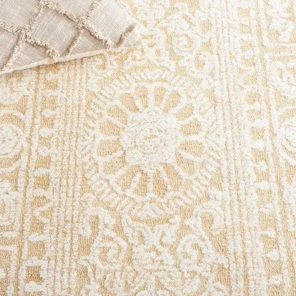 Ebony Wool Rug in Ivory and Gold - The Mayfair Hall