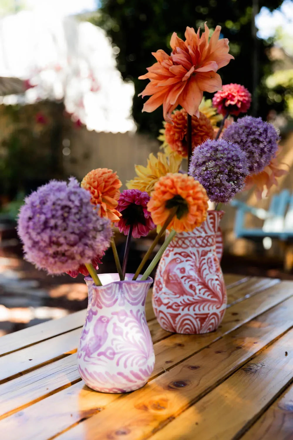Medium pitcher with hand painted designs - The Mayfair Hall