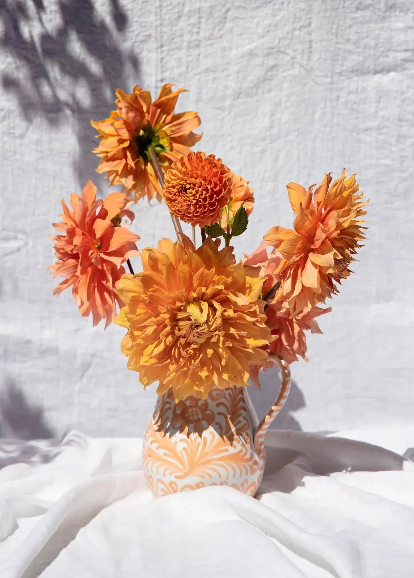 Medium pitcher with hand painted designs - The Mayfair Hall