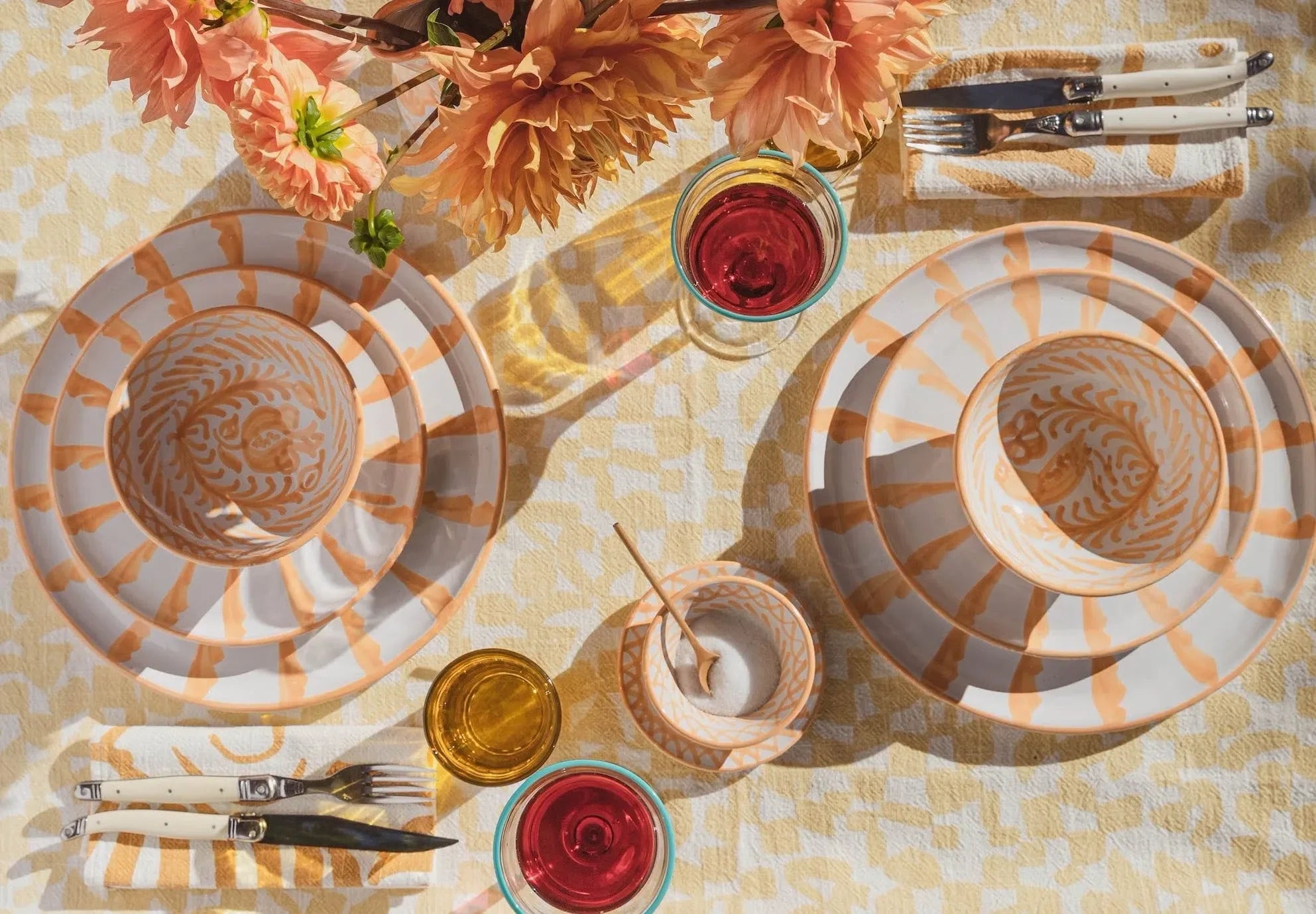 Salad plate with candy cane stripes - The Mayfair Hall