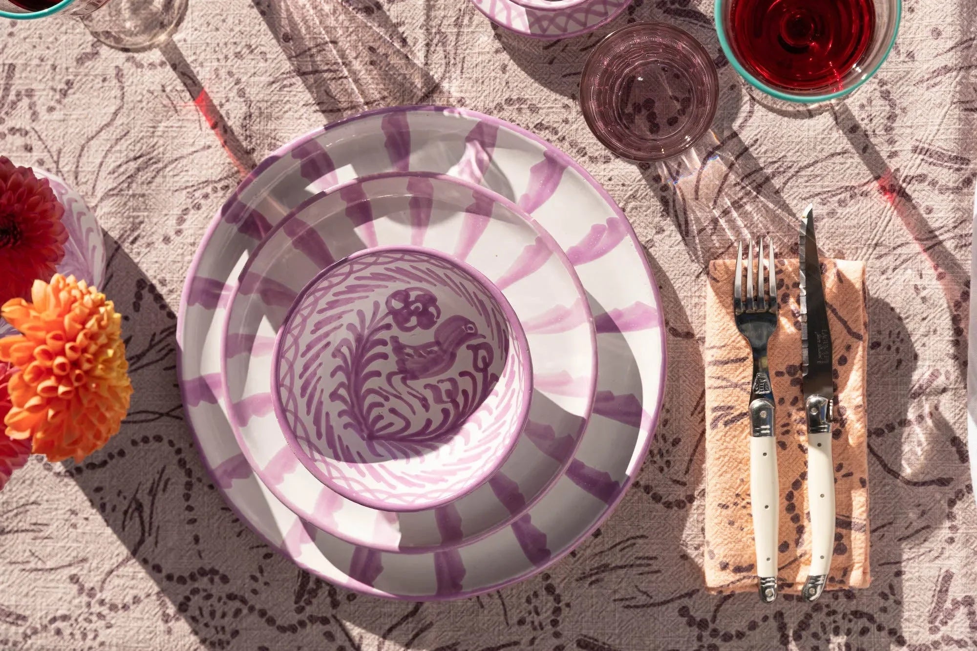 Small bowl with hand painted designs - The Mayfair Hall