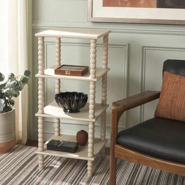 Dilyn 4 Tier Wood Shelving Unit in Sand - The Mayfair Hall