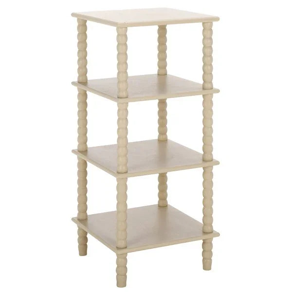 Dilyn 4 Tier Wood Shelving Unit in Sand - The Mayfair Hall