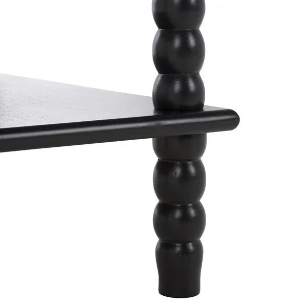 Dilyn 4 Tier Wood Shelving Unit in Matte Black - The Mayfair Hall