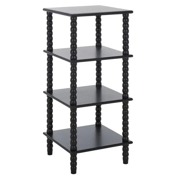 Dilyn 4 Tier Wood Shelving Unit in Matte Black - The Mayfair Hall
