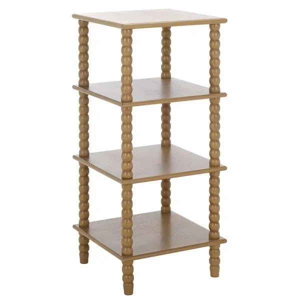 Dilyn 4 Tier Wood Shelving Unit in Desert Brown - The Mayfair Hall
