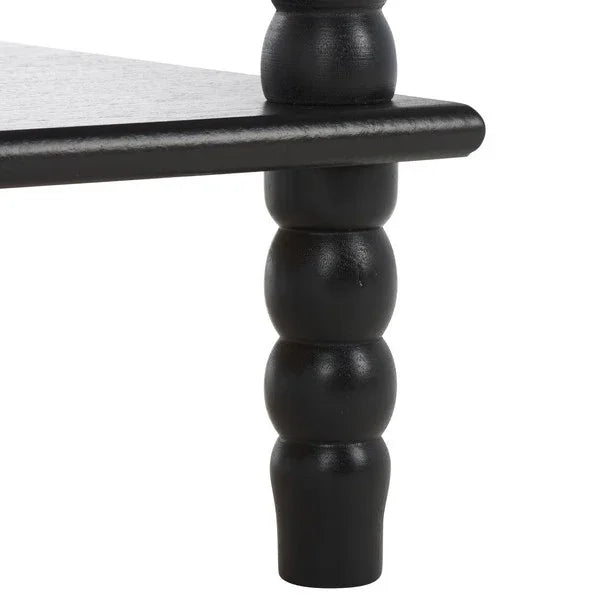 Dilyn Wood 5-Tier Shelving Unit in Matte Black - The Mayfair Hall