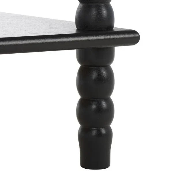 Dilyn Wood 5-Tier Shelving Unit in Matte Black - The Mayfair Hall