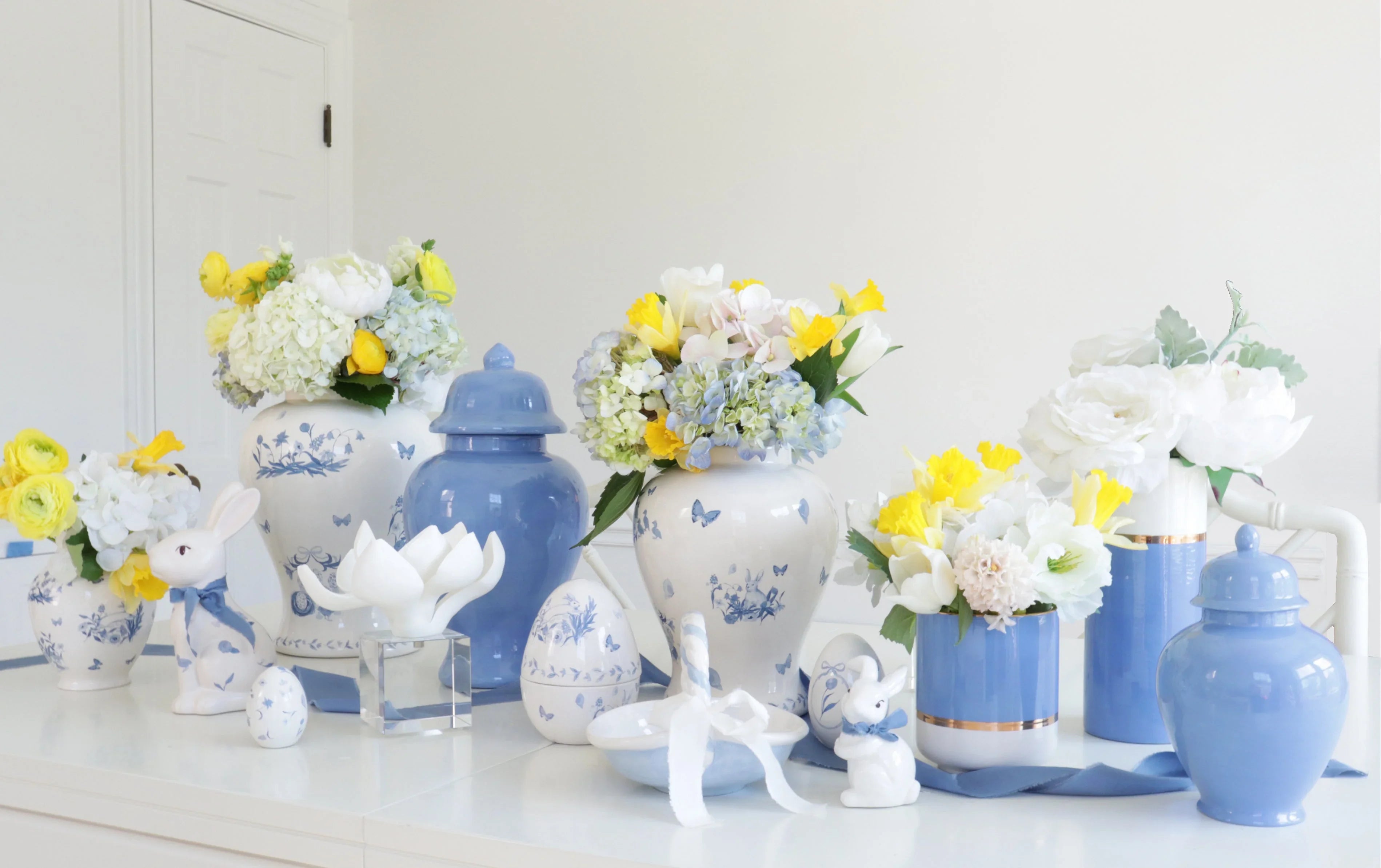 French Blue Ginger Jars - The Mayfair Hall
