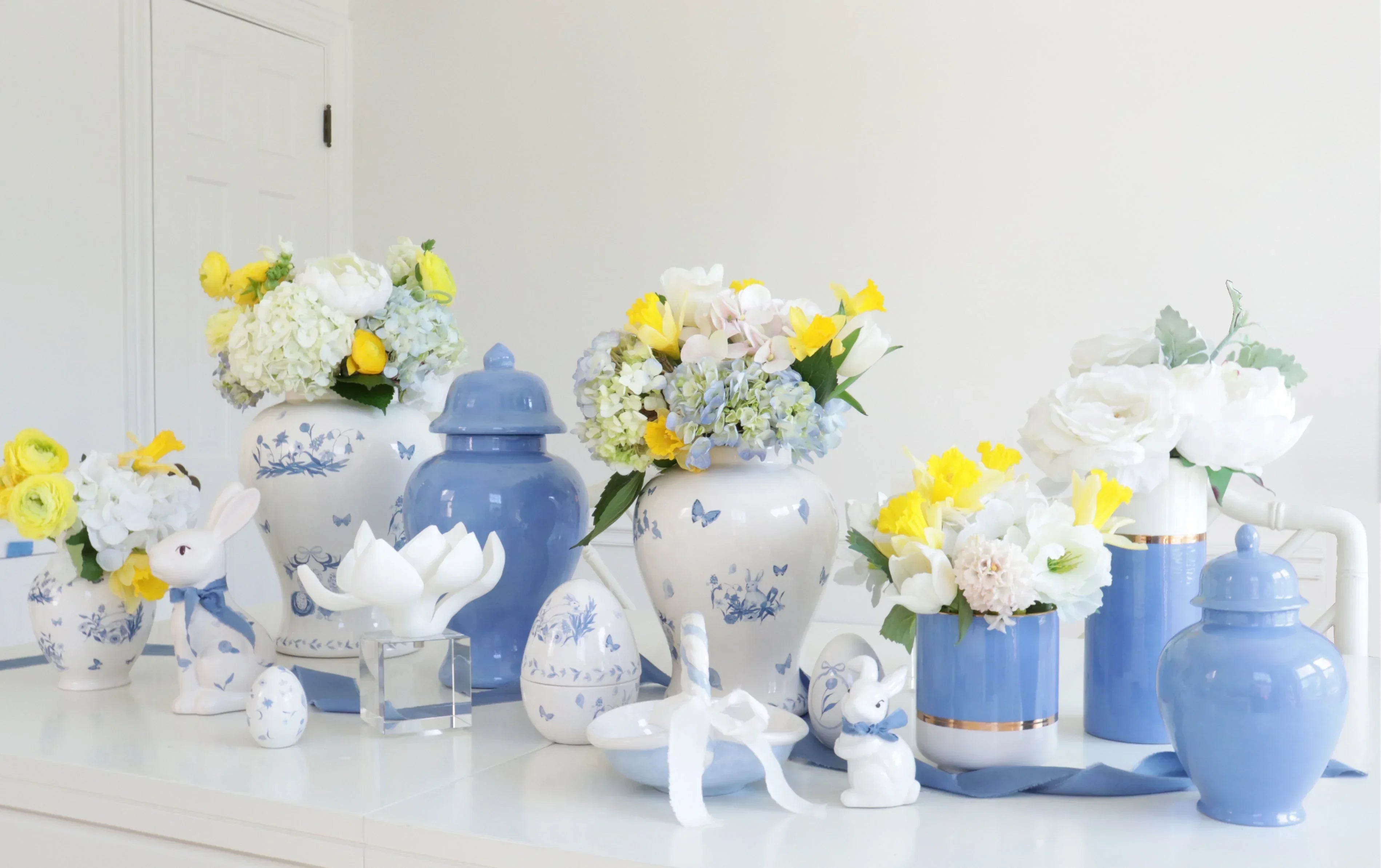French Blue Ginger Jars - The Mayfair Hall