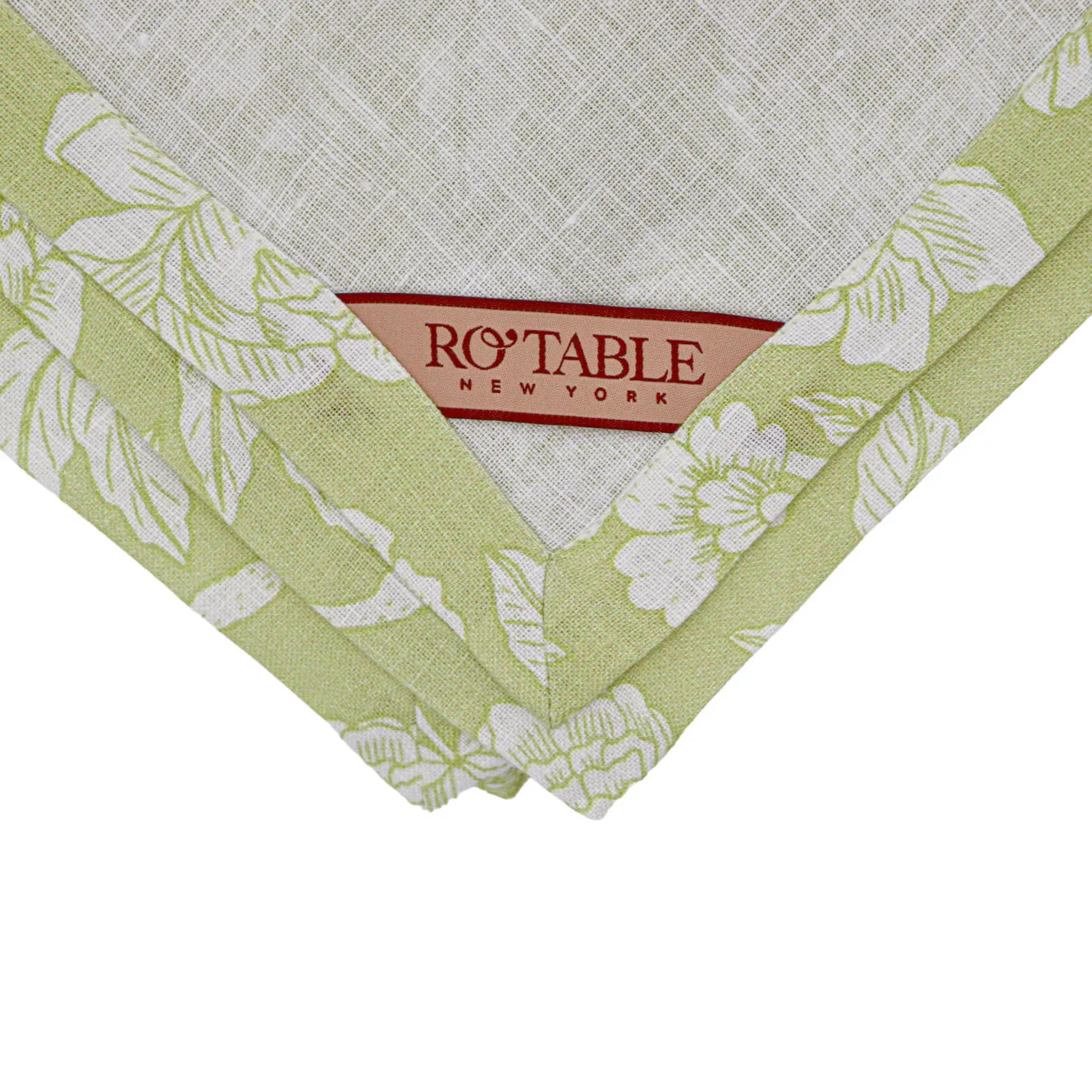 Eden Flora Parlour Linen Tablecloth in Green and White