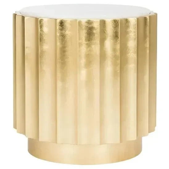 Elodie Wood Accent Table in Gold Leaf - The Mayfair Hall