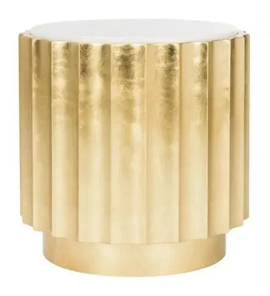 Elodie Wood Accent Table in Gold Leaf - The Mayfair Hall