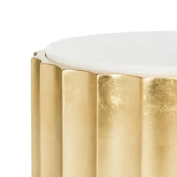 Elodie Wood Accent Table in Gold Leaf - The Mayfair Hall