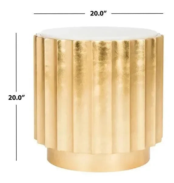 Elodie Wood Accent Table in Gold Leaf - The Mayfair Hall