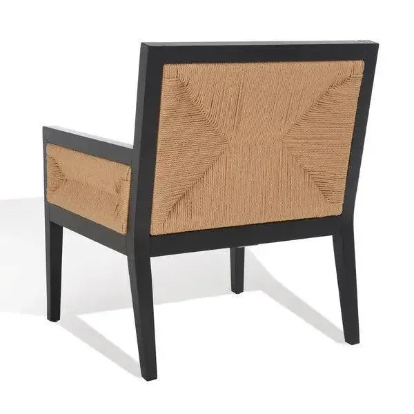 Emilio Wood Accent Chair in Black and Natural - The Mayfair Hall