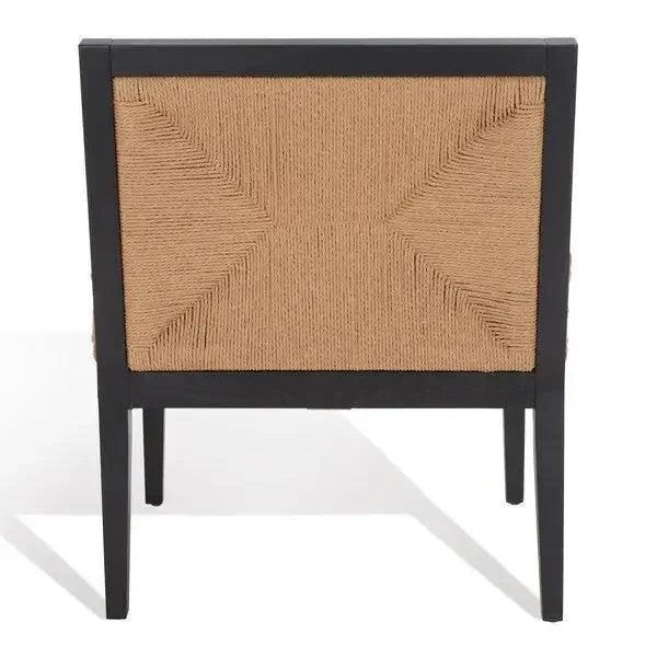 Emilio Wood Accent Chair in Black and Natural - The Mayfair Hall