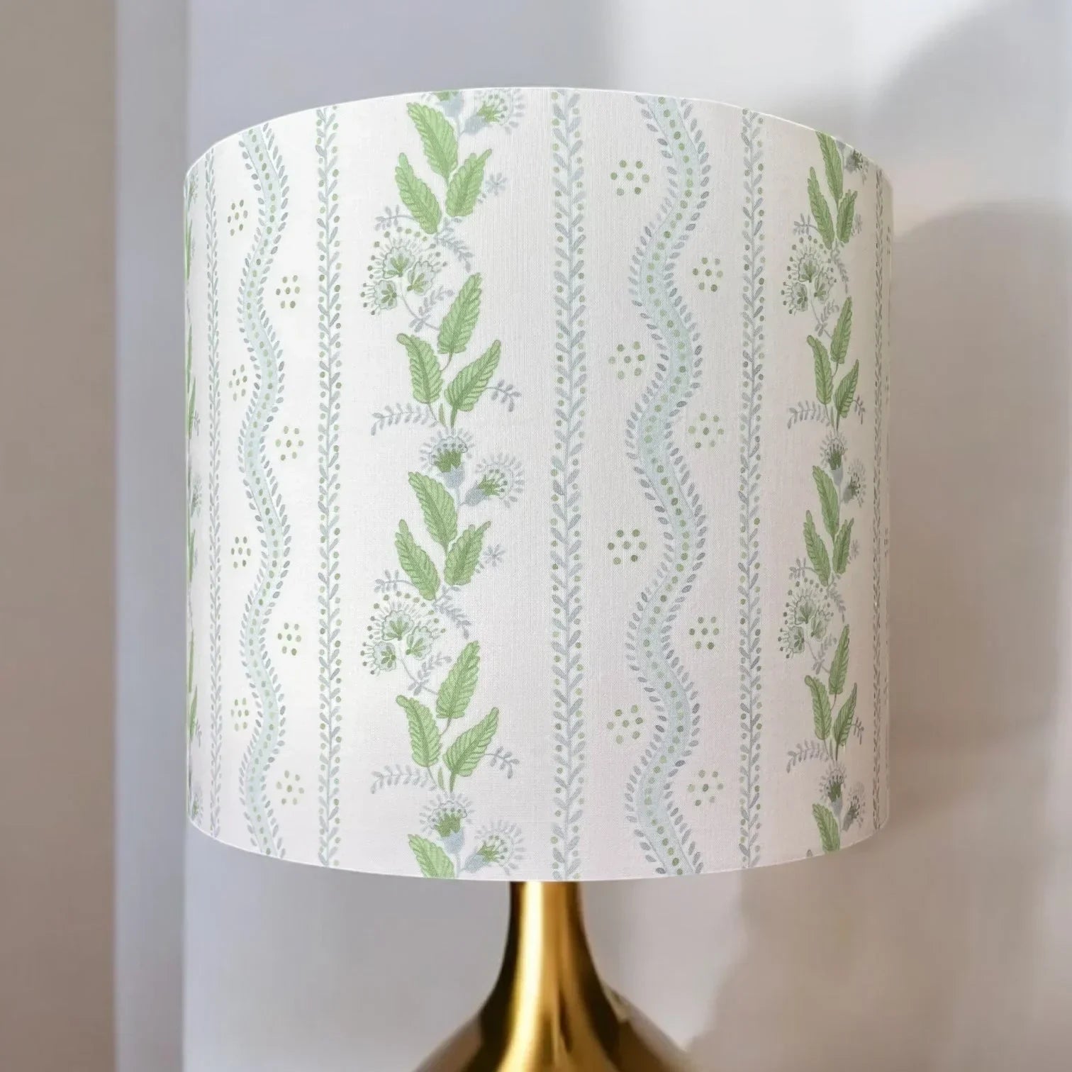 Blue and Green Lampshade in Emma Stripe - The Mayfair Hall