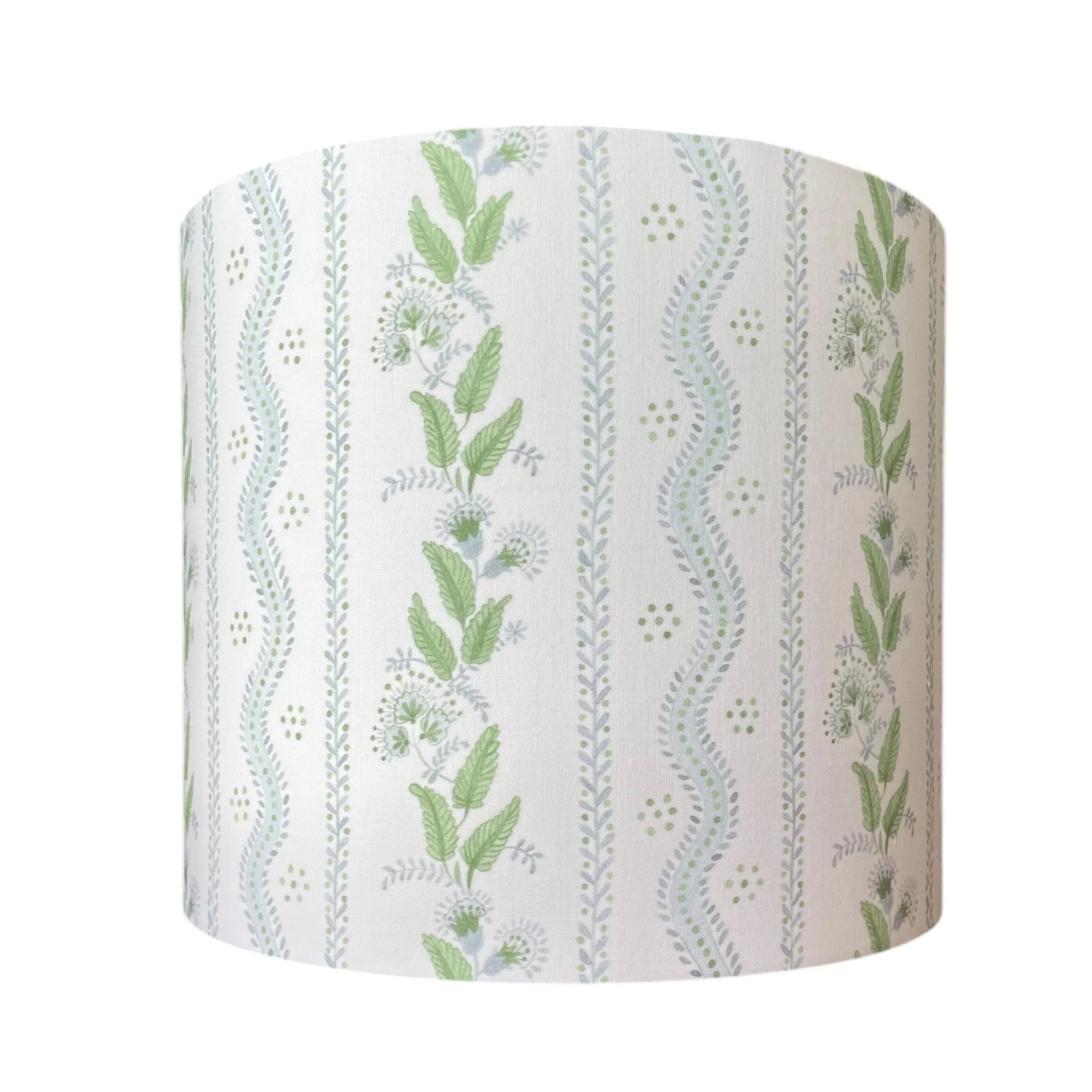 Blue and Green Lampshade in Emma Stripe - The Mayfair Hall