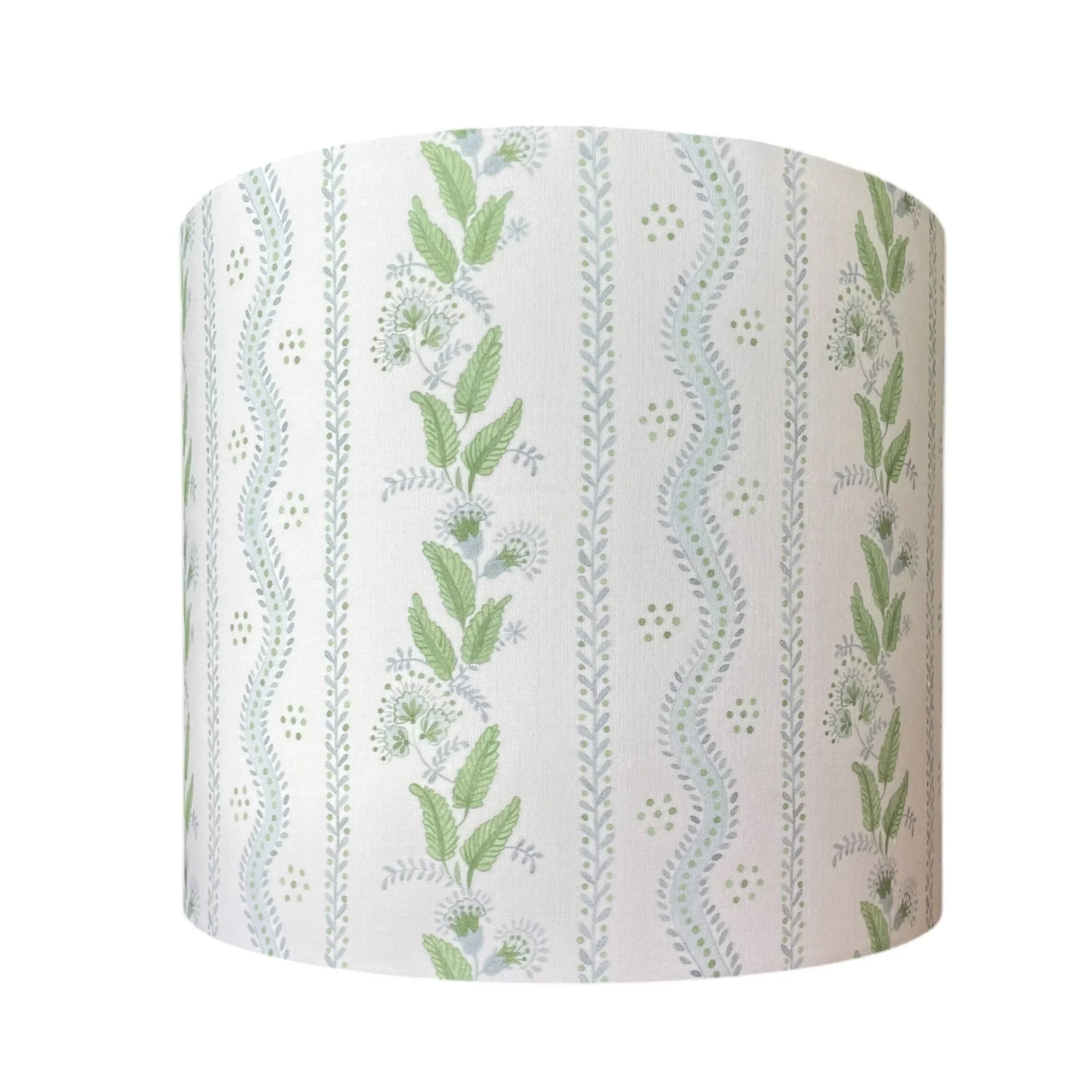 Blue and Green Lampshade in Emma Stripe - The Mayfair Hall