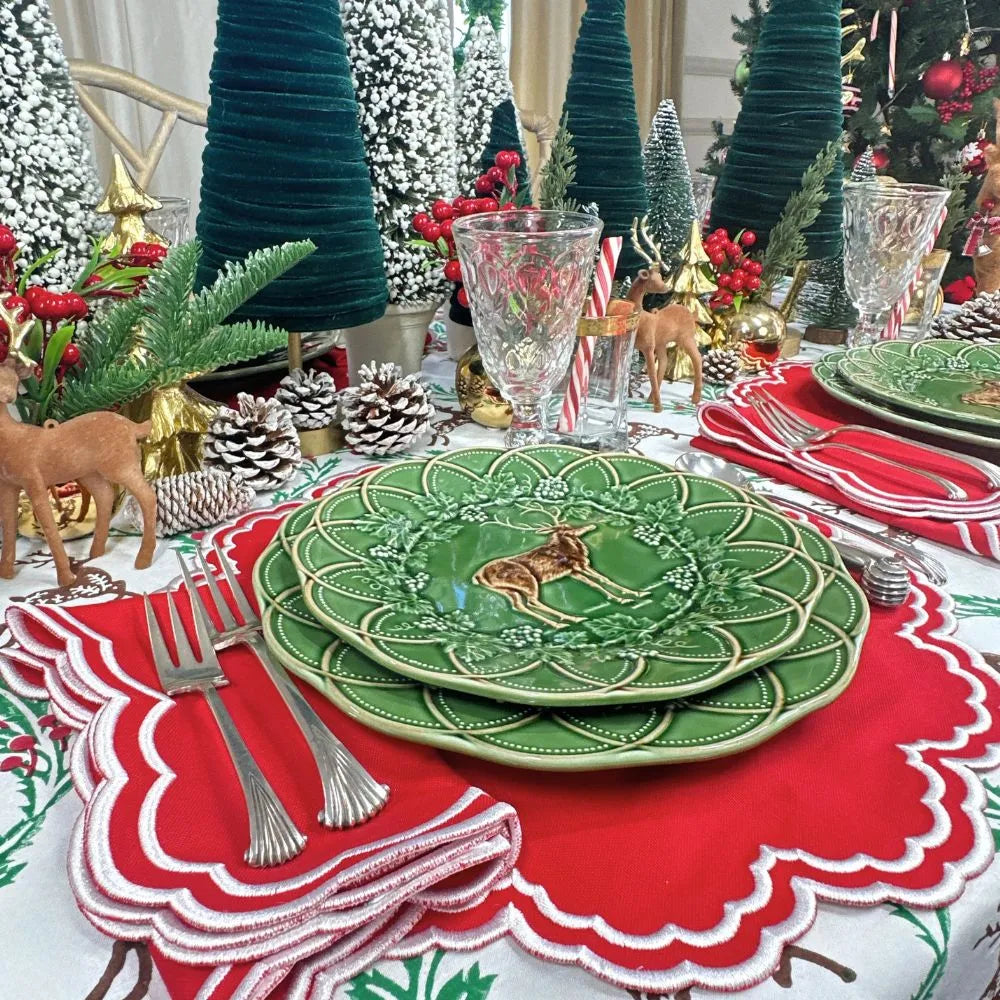 Bettina Scalloped Red Napkin (Set of 4)