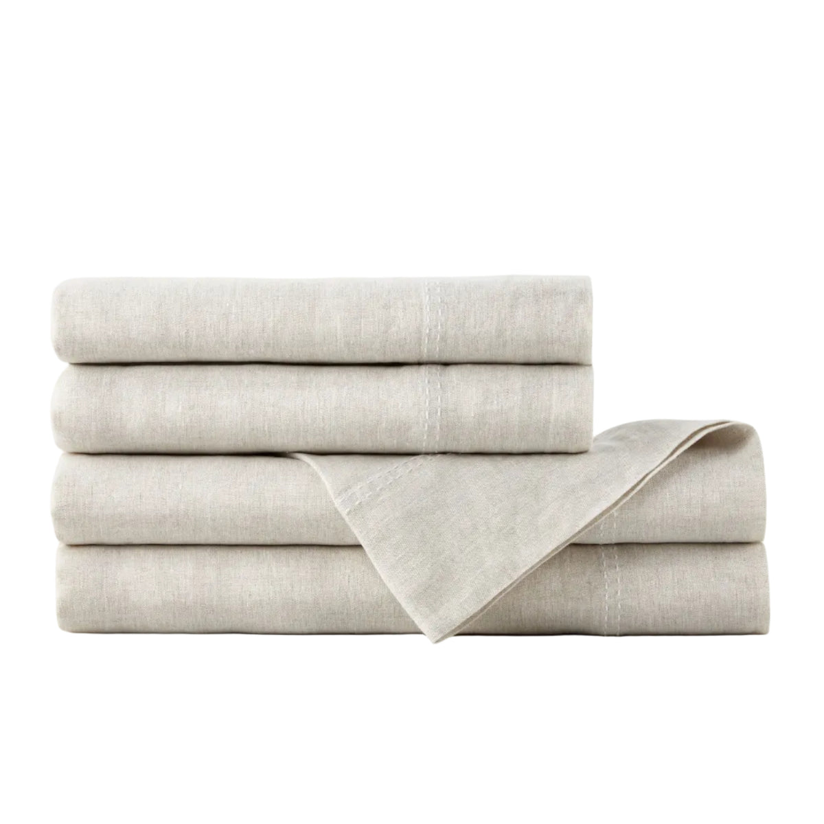 European Washed Linen Sheet Set by Peacock Alley