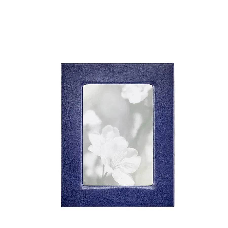 Traditional Full-grain Leather Picture Frame in Blue (5 x 7) - The Mayfair Hall