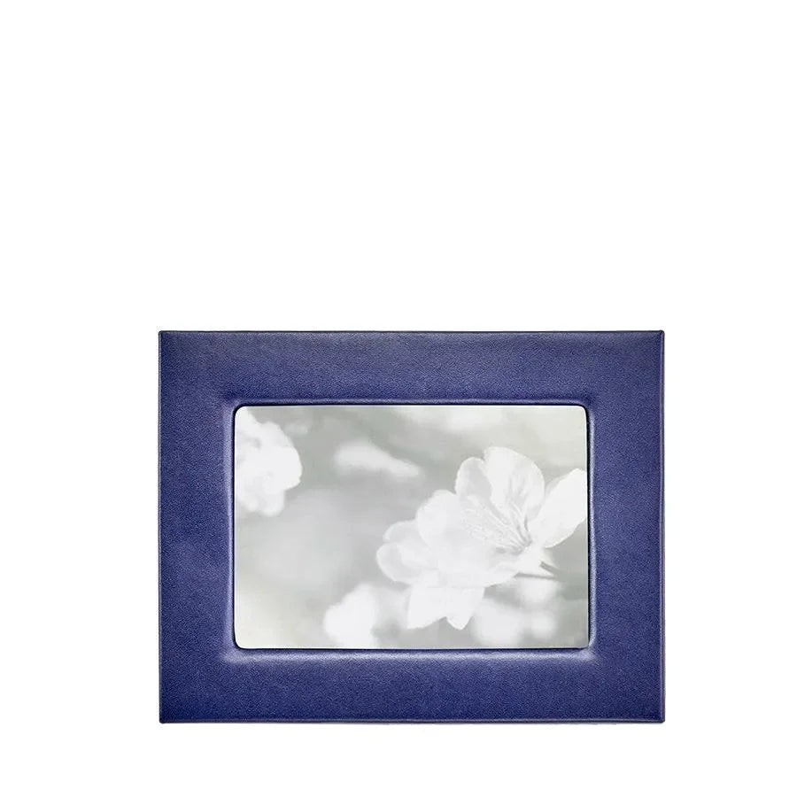 Traditional Full-grain Leather Picture Frame in Blue (5 x 7) - The Mayfair Hall
