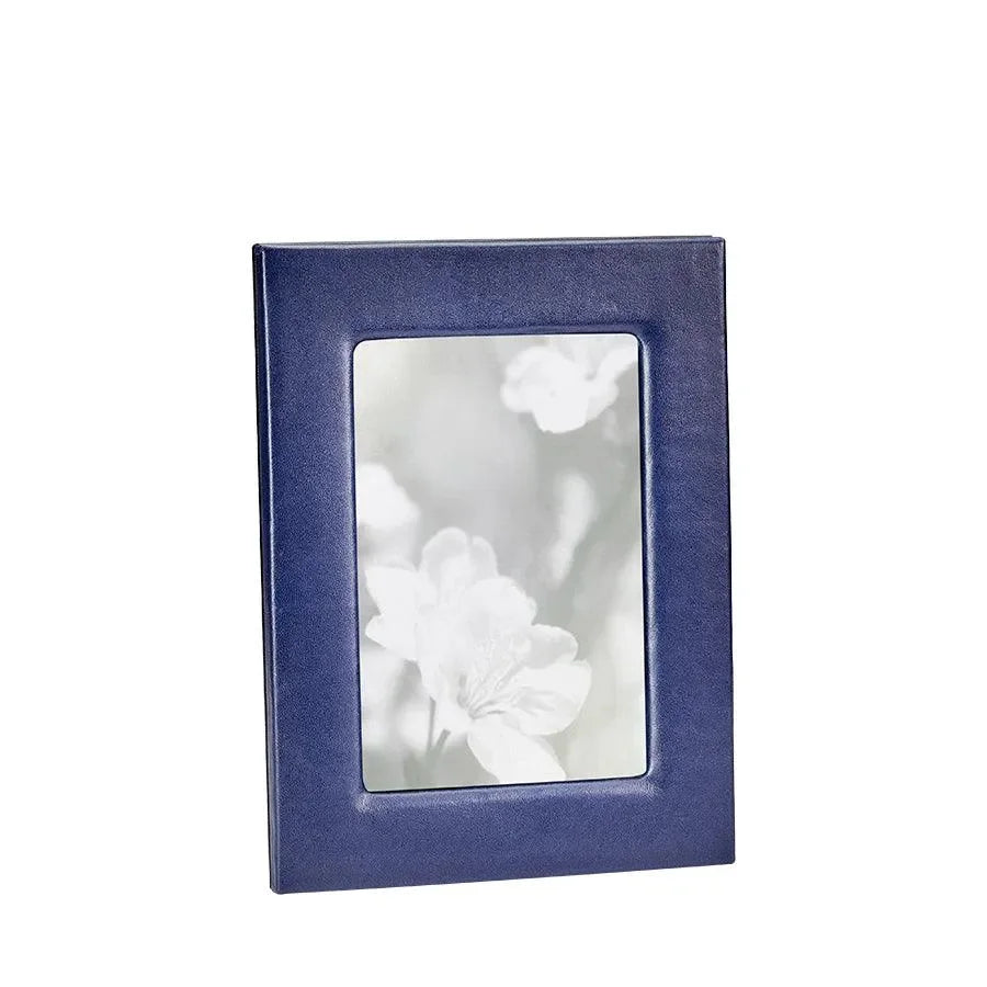 Traditional Full-grain Leather Picture Frame in Blue (5 x 7) - The Mayfair Hall