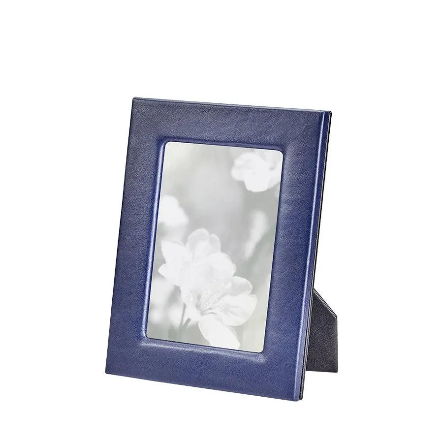 Traditional Full-grain Leather Picture Frame in Blue (5 x 7) - The Mayfair Hall
