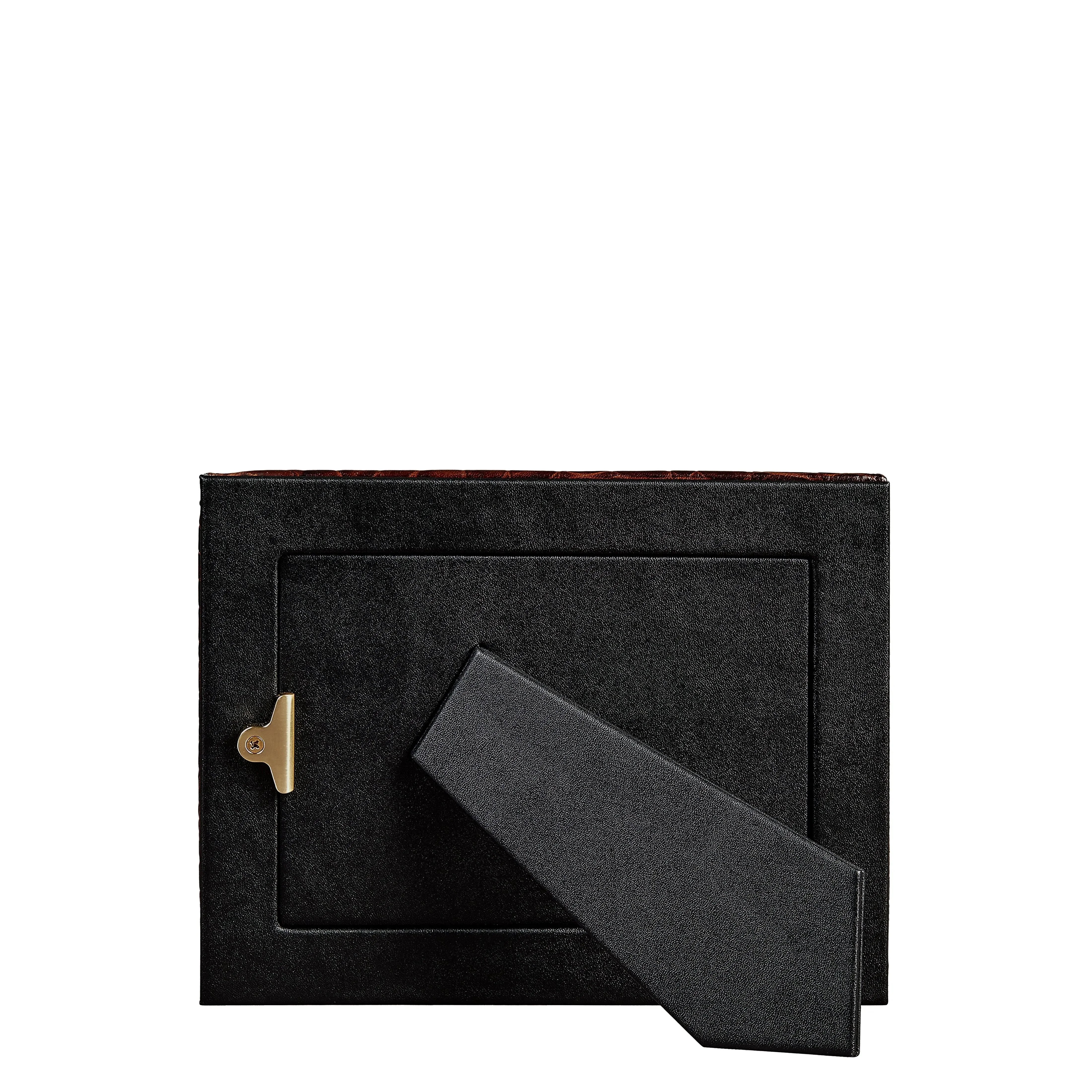 Embossed Croc Leather Picture Frame in Brown - The Mayfair Hall