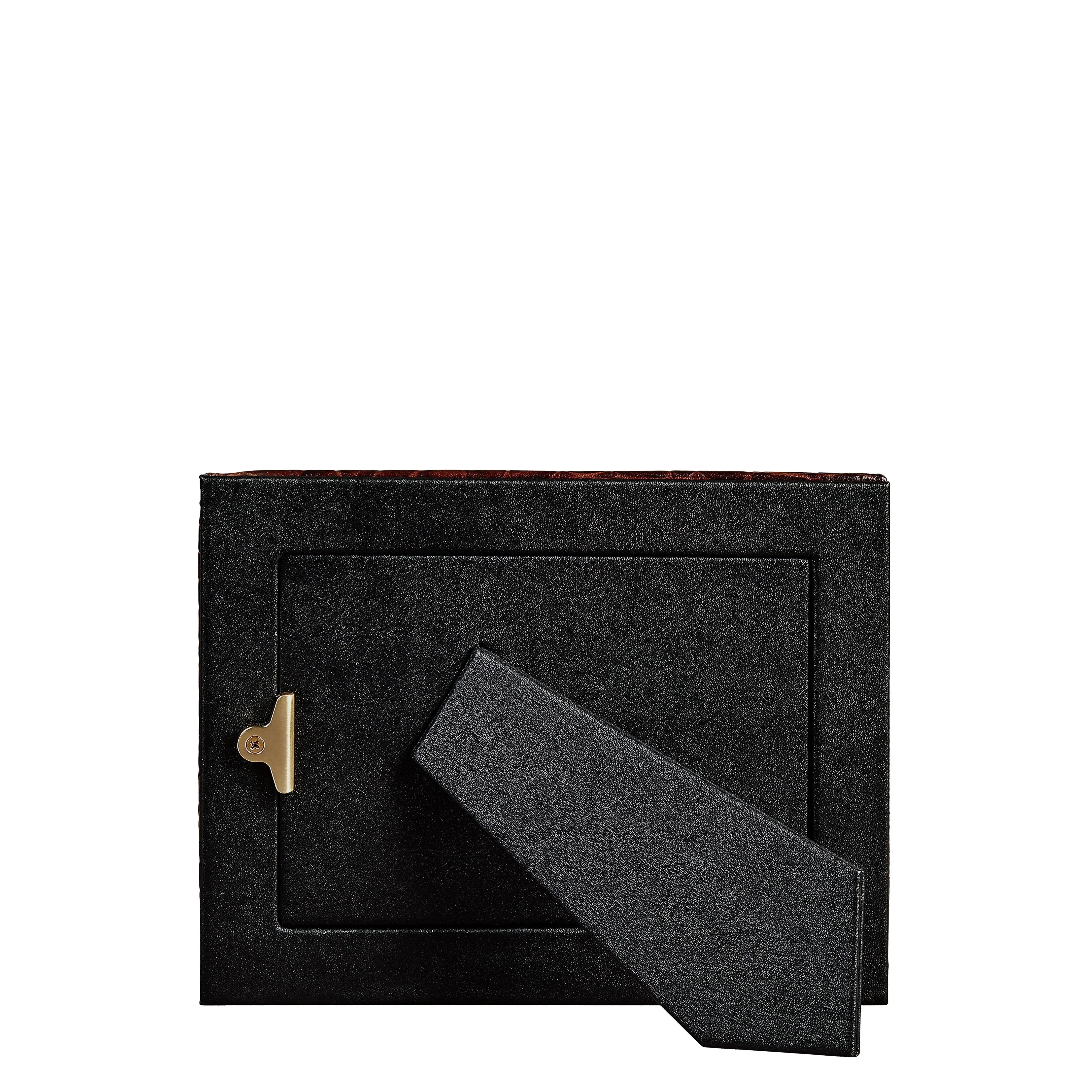 Embossed Croc Leather Picture Frame in Brown - The Mayfair Hall