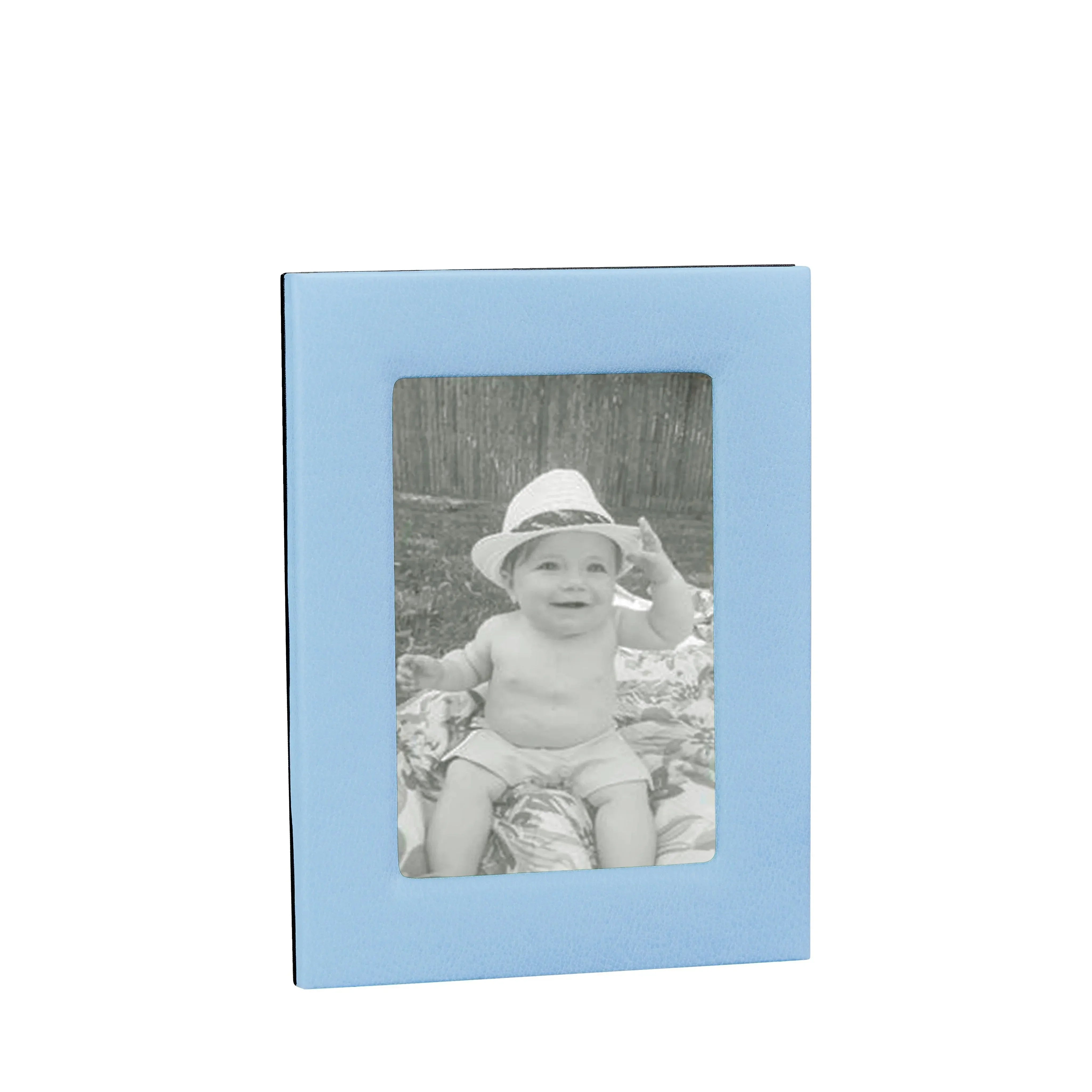 Pebble Grain Leather Picture Frame in Light Blue - The Mayfair Hall