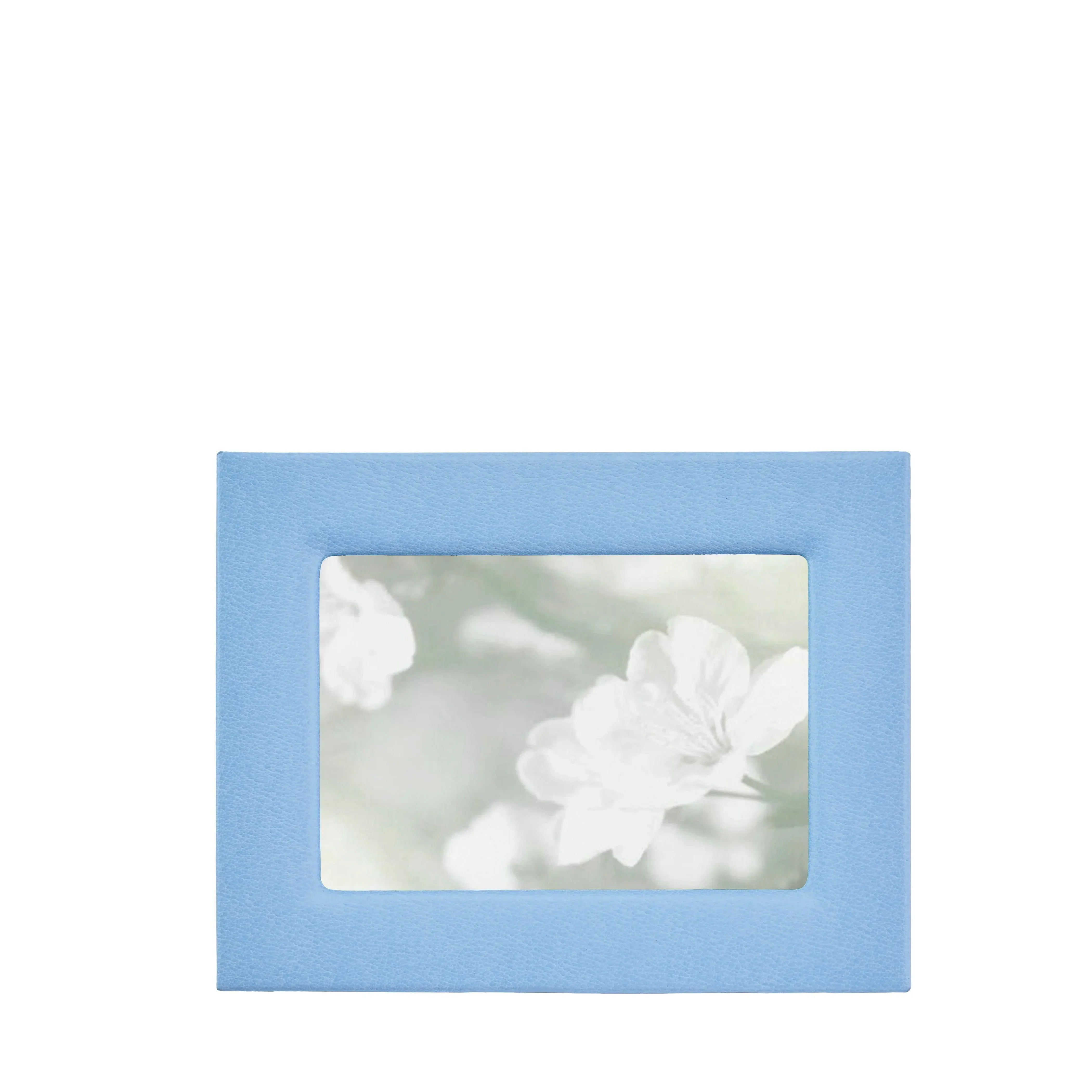 Pebble Grain Leather Picture Frame in Light Blue - The Mayfair Hall