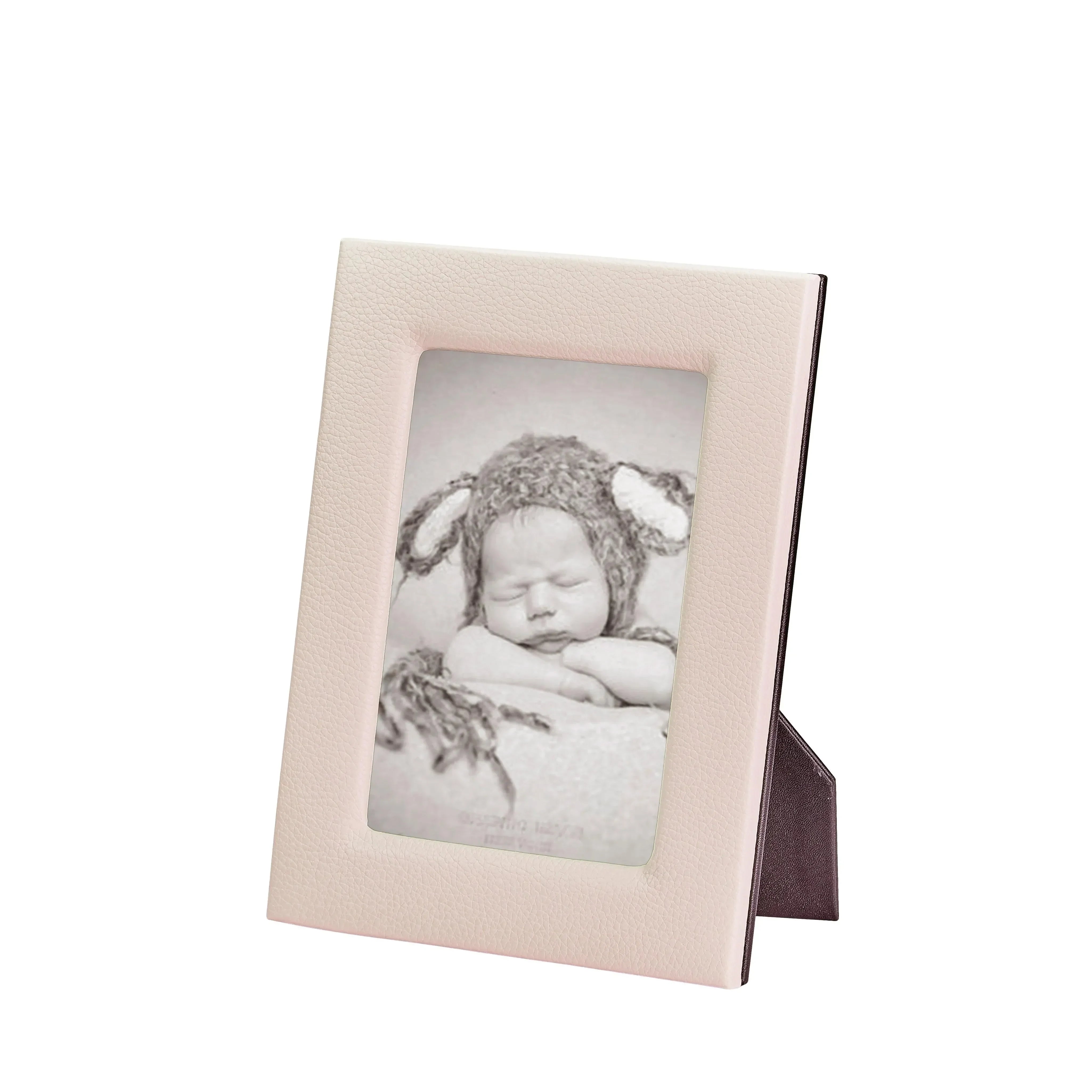 Pebble Grain Leather Picture Frame in Light Pink - The Mayfair Hall