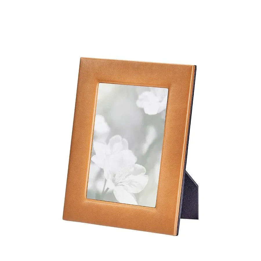 Traditional Full-grain Picture Leather Frame in Tan - The Mayfair Hall