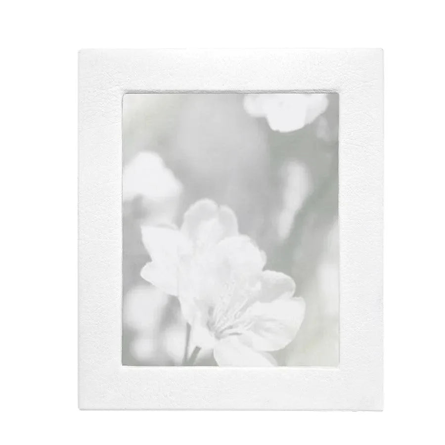 Pebble Grain Leather Picture Frame in White - The Mayfair Hall