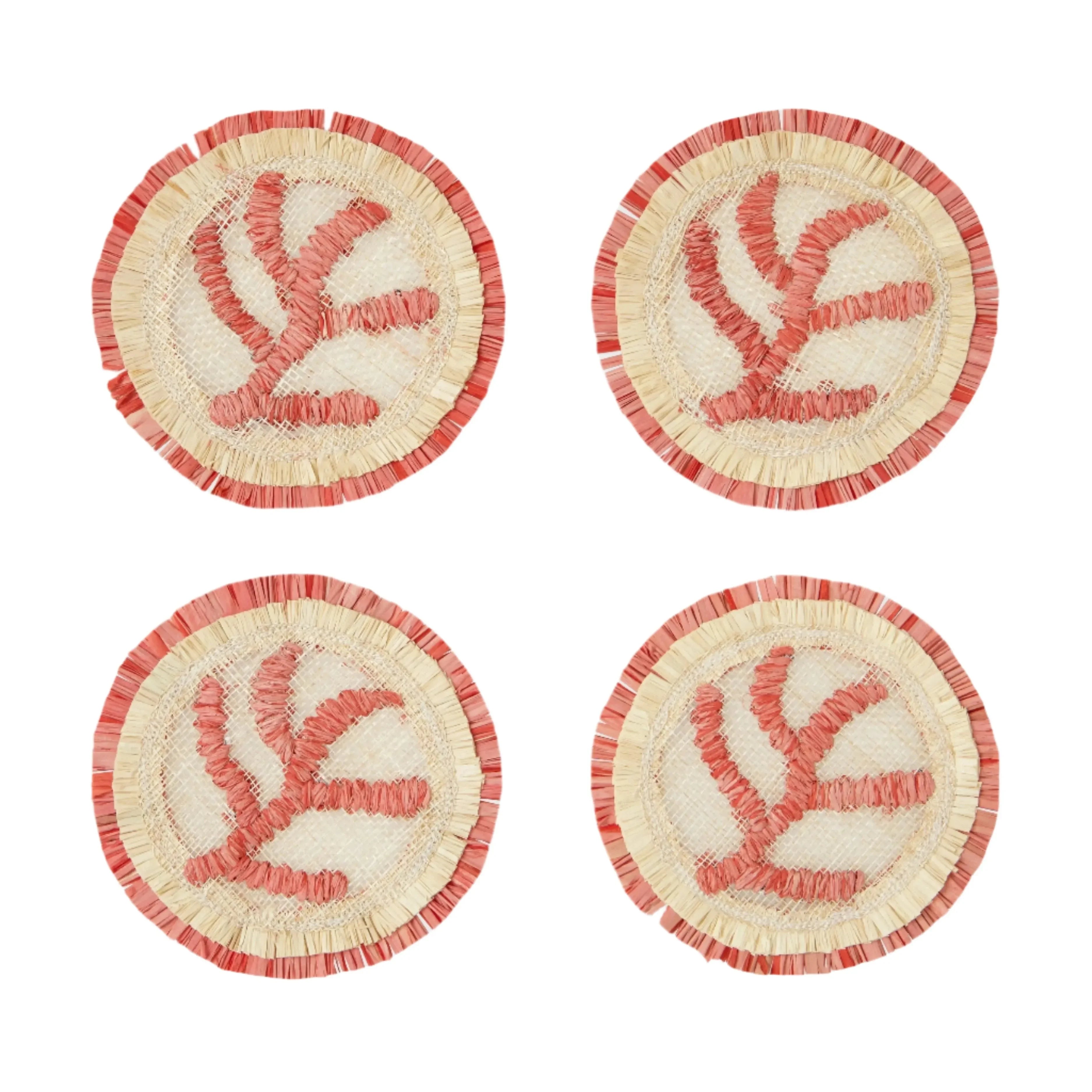 Coral straw coasters - The Mayfair Hall