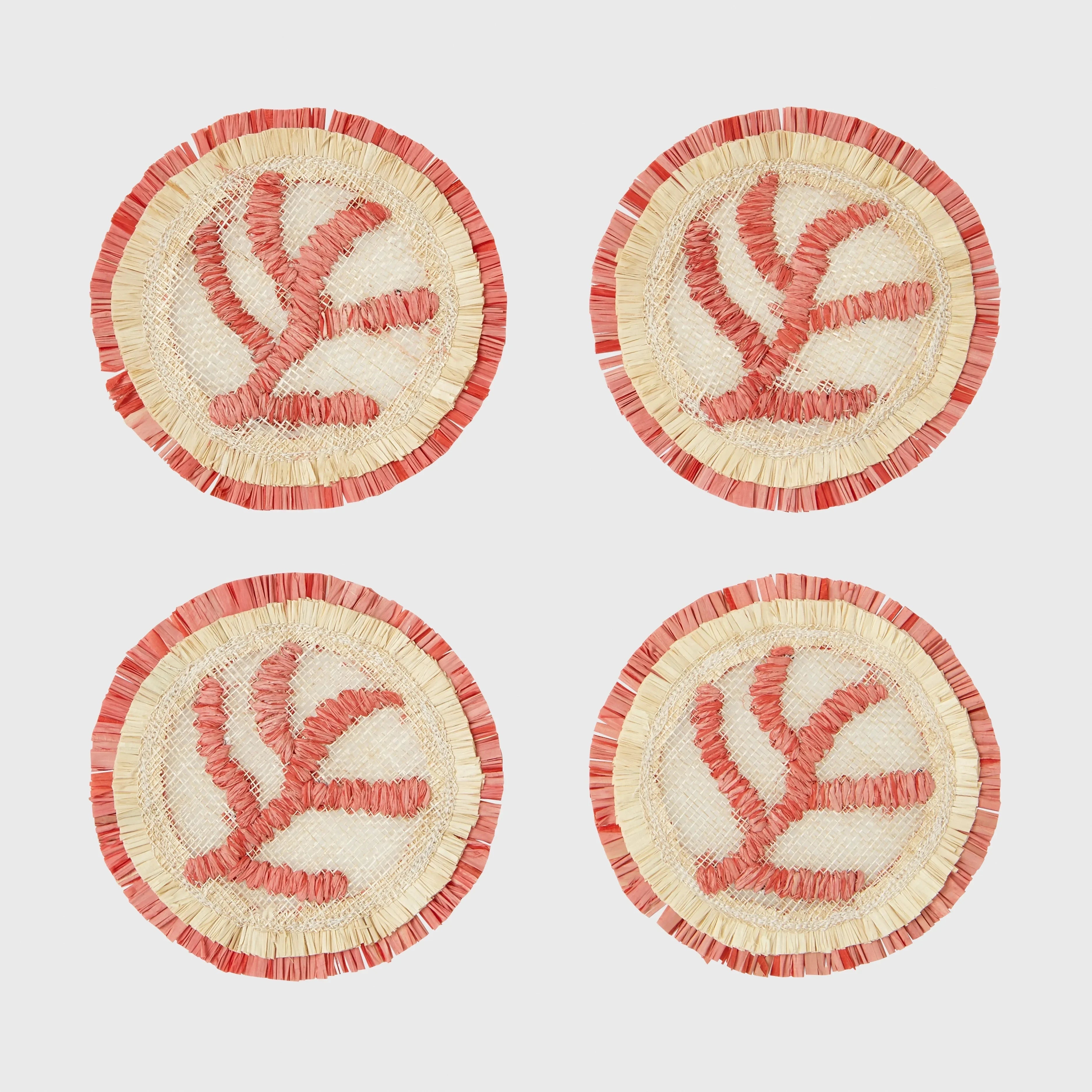 Coral straw coasters - The Mayfair Hall